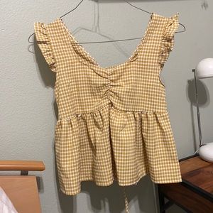 Yesstyle Yellow Gingham Cottagecore top